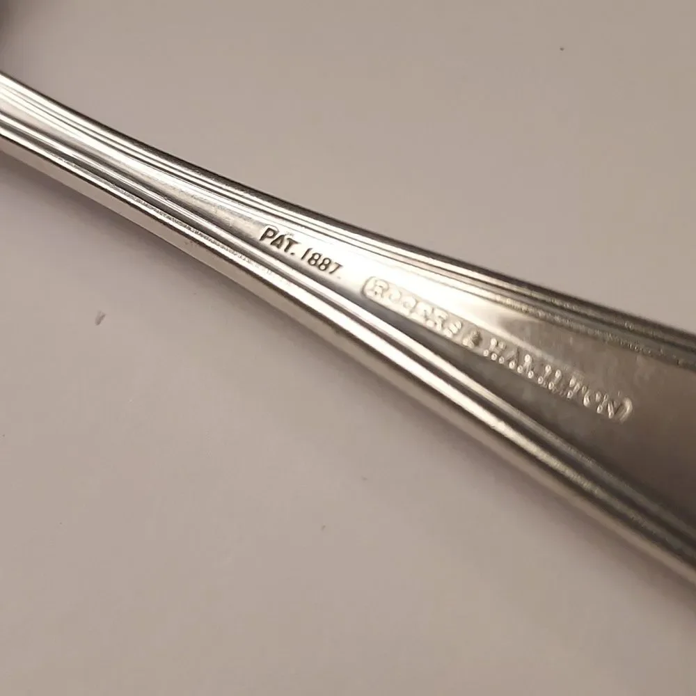 Rogers and Hamilton Antique Silver plate Sugar Spoon Scalloped Edge 6 inch
